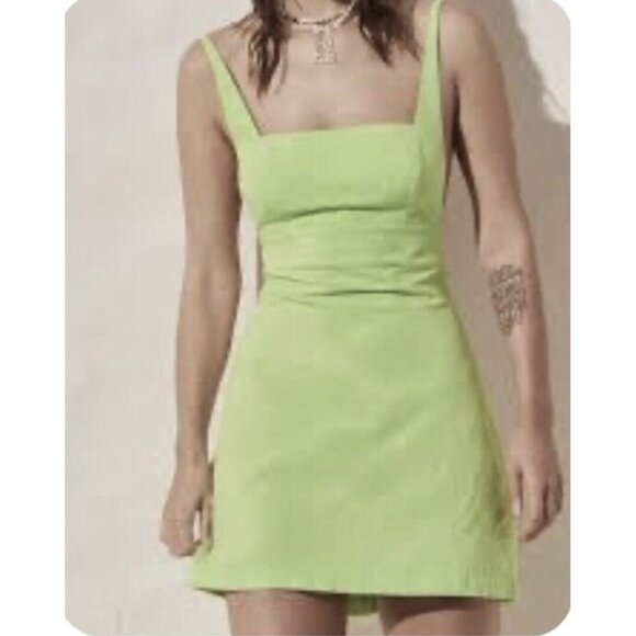 Free People Dress Womens Small Lime Green Little Loca A Line Mini Strappy Back - Picture 1 of 8